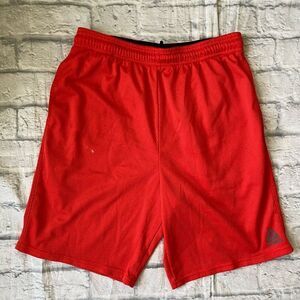 Reebok men M pull on athletic shorts w/elastic drawstring waist orange